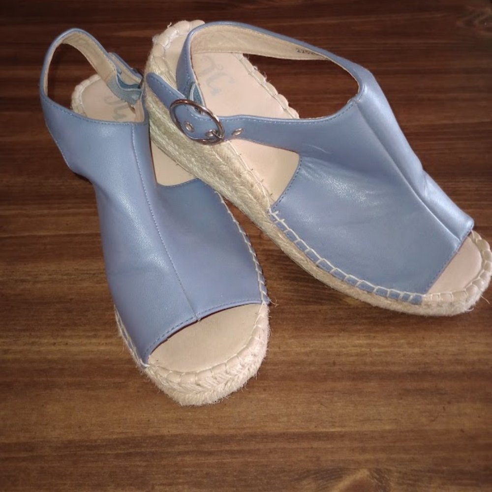 Blue Wedge Espadrille Sandals